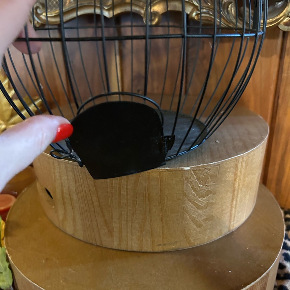 Department 56 black bat wire birdcage, Halloween decor - Picture 5 of 6
